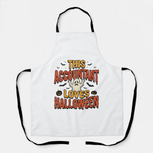 Tablier Comptable Halloween Chemise Vintage Ghost Design_1