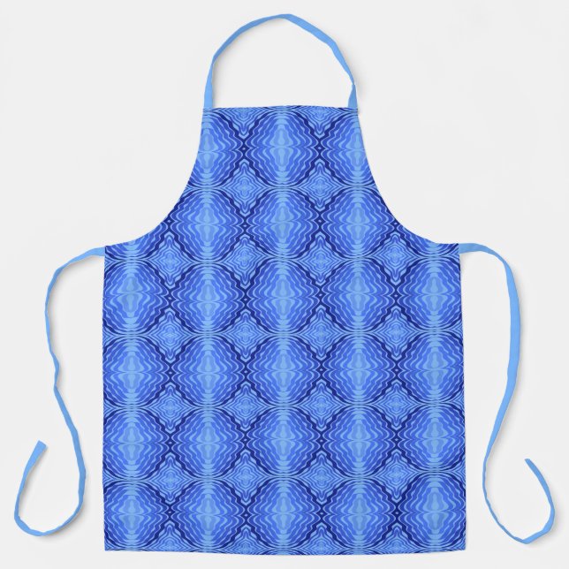 Tablier Conception d'art abstrait moderne de vagues bleues (Recto)