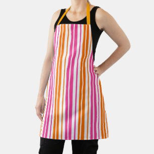 Tablier Conception de bandes verticales rose orange blanc