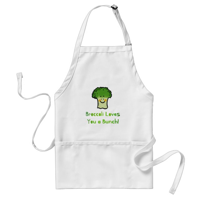 Tablier Conception de caricature de jeu de brocoli Cute (Devant)