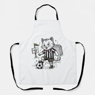 Tablier Conception de chemise de gravure de chat de footba