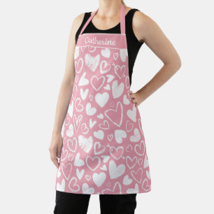 Tablier Conception de coeur de Chalk rustique en rose doux