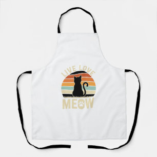 Tablier Conception de coucher de soleil de chat vintage Li