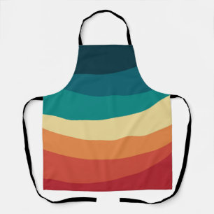 Tablier Conception de courbes colorées de style rétro
