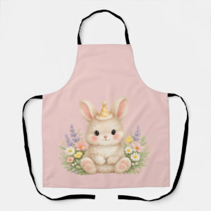 Tablier Conception de fleur sauvage de lapin duveteux pour