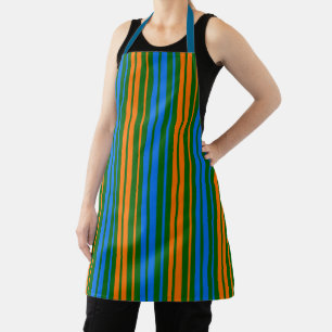 Tablier Conception de rayures verticales orange vert bleu