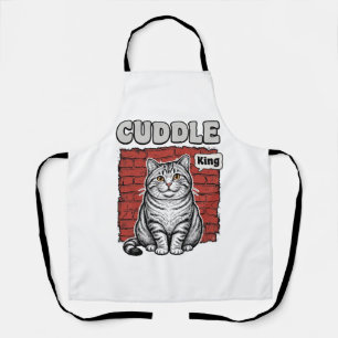 Tablier Conception de T-shirt de chat vintage Cuddle King_