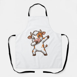 Tablier Conception de T-Shirt de gravure vintage de vache