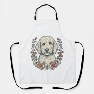 Tablier Conception de T-Shirt de Portrait de Chien Bouclé