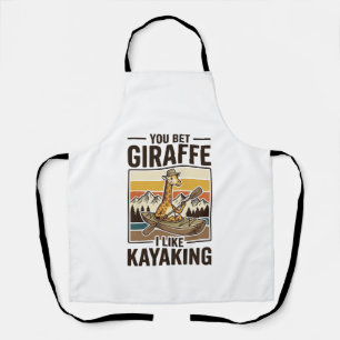 Tablier Conception de T-Shirt drôle vintage de kayak giraf
