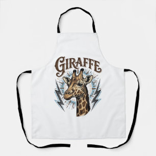 Tablier Conception de T-Shirt Foudre Girafe Gravée Vintage