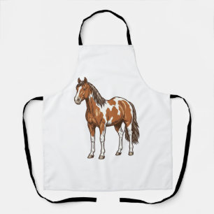 Tablier Conception de vecteur de cheval Pinto gravé antiqu