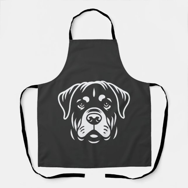 Tablier Conception de visage de Rottweiler minimaliste � A (Recto)