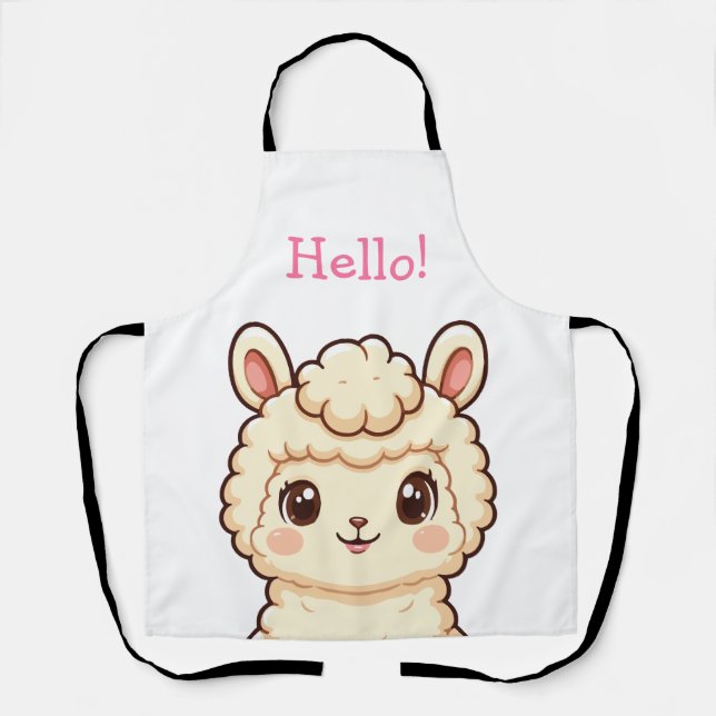 Tablier Conception d'illustration de lama mignon (Recto)