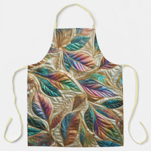 Tablier Conception Feuille Iridescente Quilée