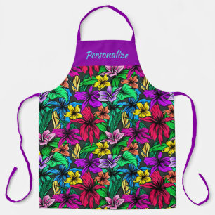 Tablier Conception florale de fleurs d'hibiscus tropical d