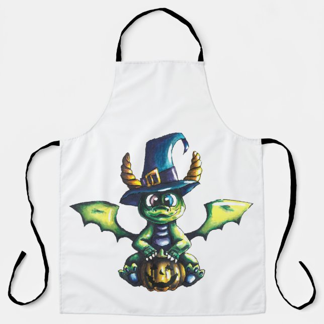 Tablier Conception magique du dragon d'Halloween (Recto)