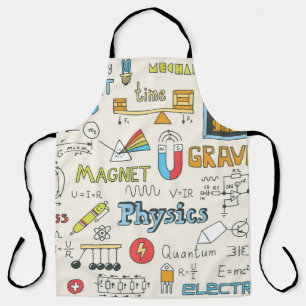 Tablier Concepts de physique, style vintage dessiné à la m