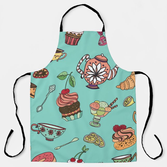 Tablier Confections de gâteaux : Motif Vintage sans fil (Recto)