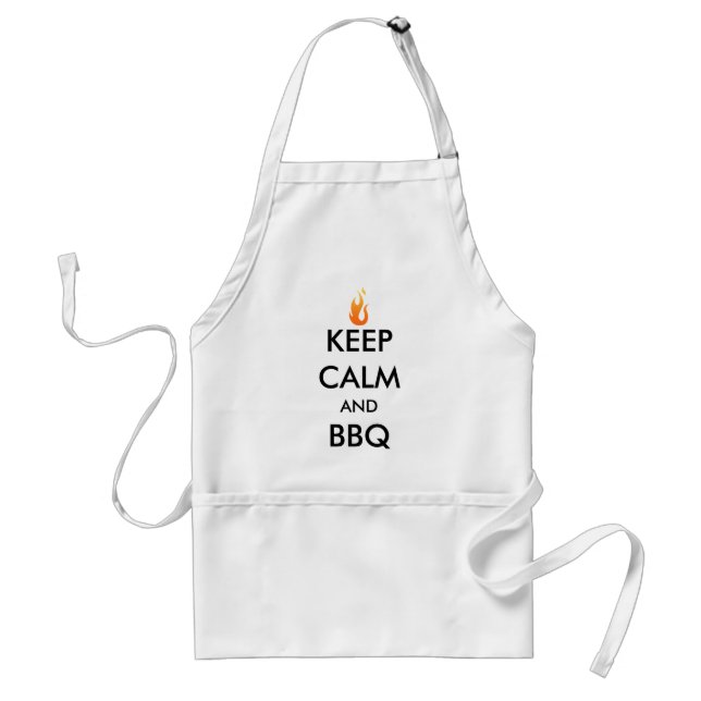 Tablier Conserver le calme et le barbecue amusant jolie Cu (Devant)