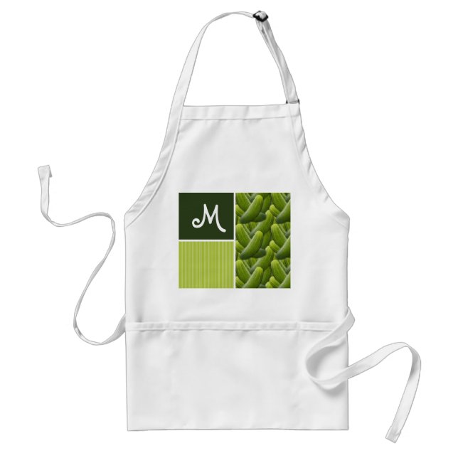 Tablier Conserves au vinaigre vertes ; Motif de conserves (Devant)