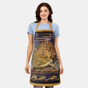 Tablier Conte de fées vintage, petite sirène dans le corai