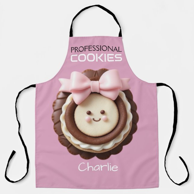 Tablier Cookie au chocolat rose Cutie/Tout-En-Plan (Recto)