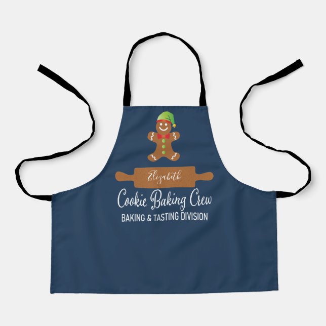 Tablier Cookie Baking Crew Blue Christmas (Recto)