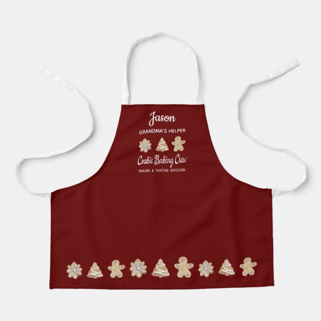 Tablier Cookie Baking Crew Red Childrs Baking Apron (Recto)