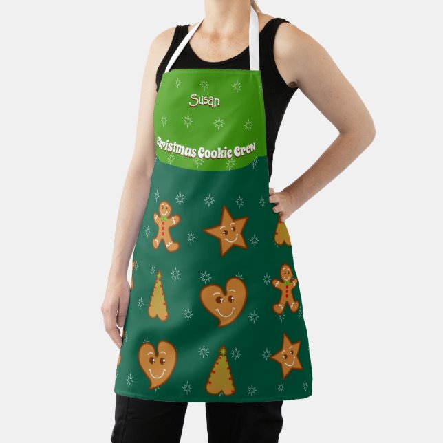 Tablier Cookie de Noël Crew-Gingerbread Pals-Green M (Insitu)