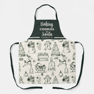 Tablier Cookies de cuisson à doodle dessinés à la main pou