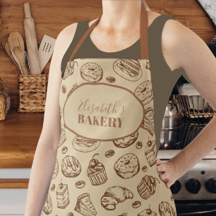 Tablier cookies vintages motif nom personnalisé cuisson