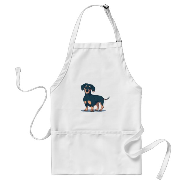 Tablier Cool Black Dachshund Dog Design (Devant)