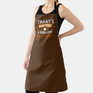 Tablier cool bonne humeur café mot art