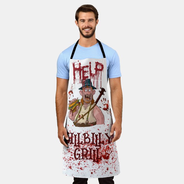 Tablier Cool HillBilly Grill Halloween Danemark Apron! (Porté)