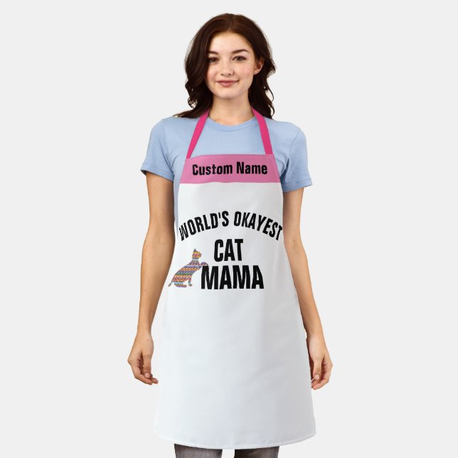Tablier Cool Monde le chat le plus Okayest Mama amusant fe (Porté)