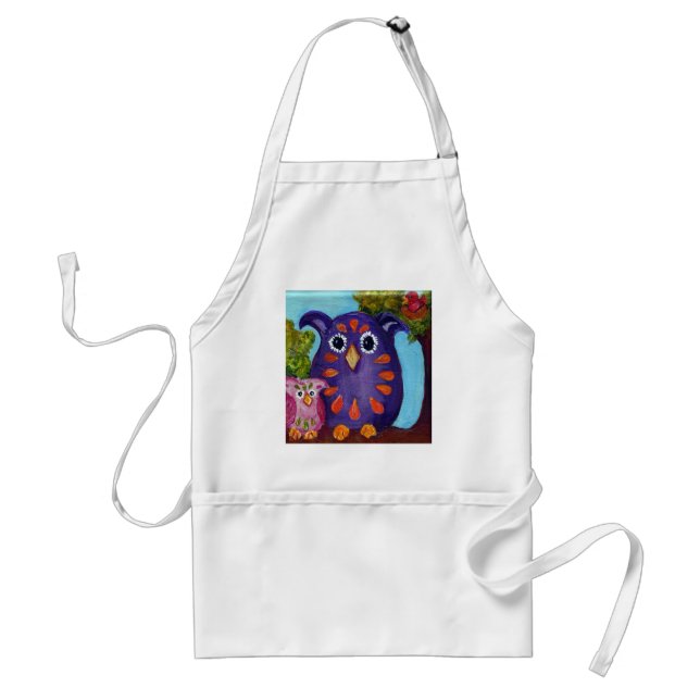 Tablier Copains colorés de hibou (Devant)