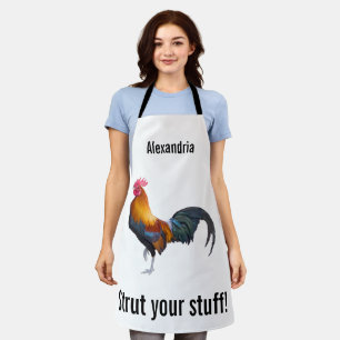 Tablier Coq multicolore vintage "montrez votre style" 