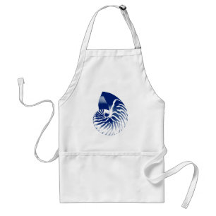 Tablier Coquille de Nautilus - bleu marine et blanc