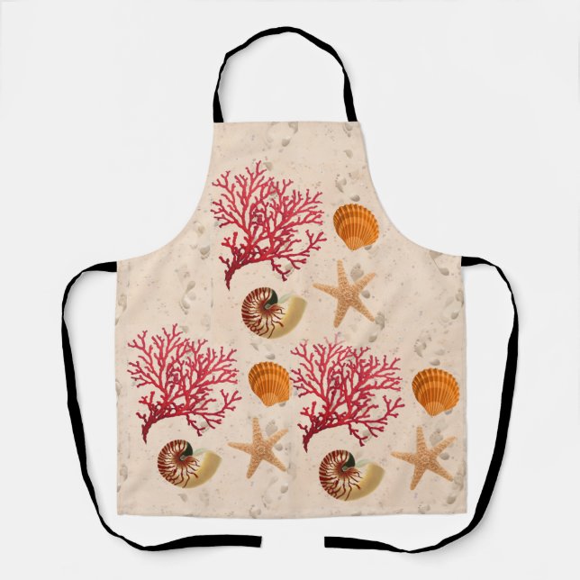 Tablier Corail et coquillages Apron (Recto)