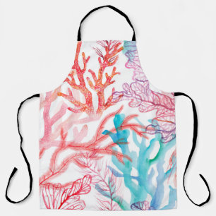 Tablier Coraux aquarelles. Motif sans couture avec sous