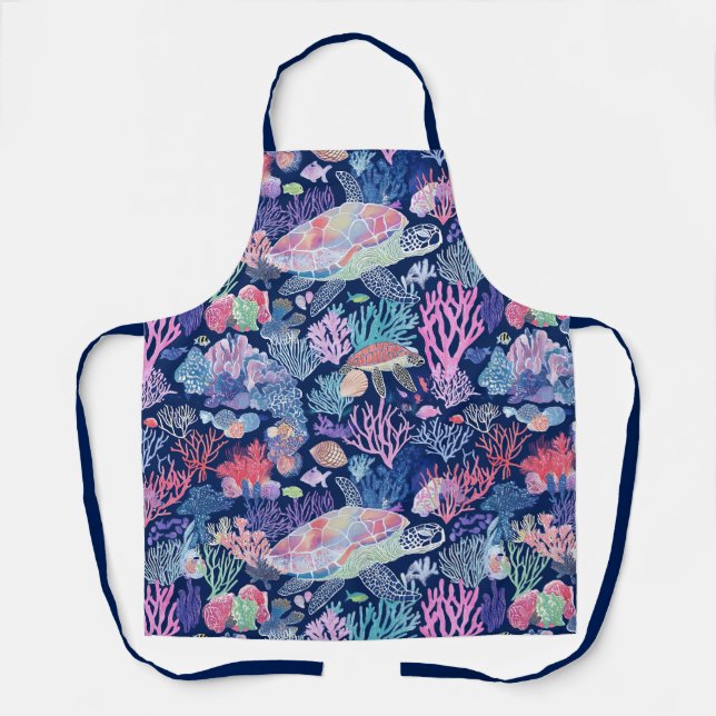 Tablier Coraux de tortue chic (Recto)