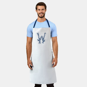 Tablier Corde monogramme personnalisé nautique noeuds bleu