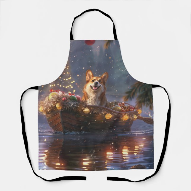 Tablier Corgi Christmas Festive Voyage (Recto)