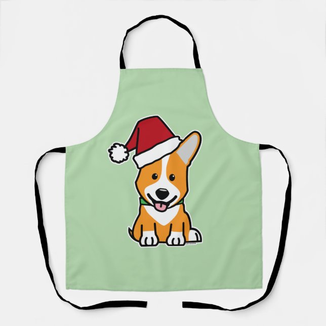 Tablier Corgi dog puppy Pembroke Welsh Christmas Santa hat (Recto)