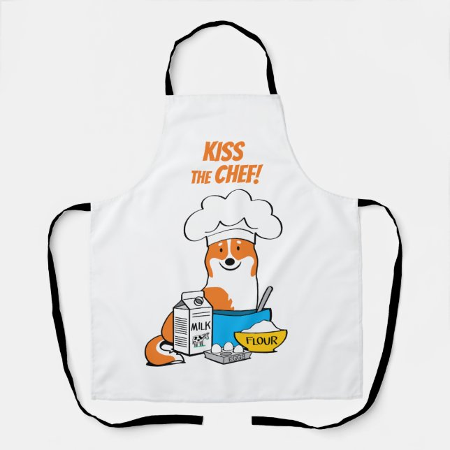 Tablier Corgi Life | Apron | Red w. Queue | 1 (Recto)