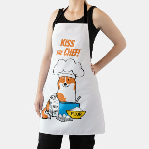 Tablier Corgi Life Apron Red w. Queue 4