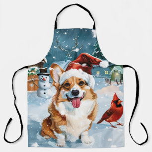 Tablier Corgi Winter Wonderland Christmas Joy