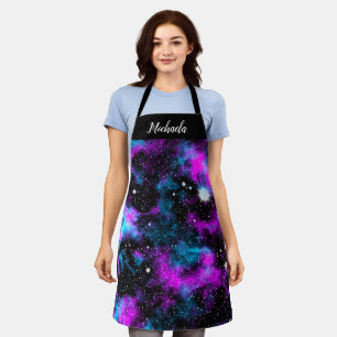 Tablier Cosmos de galaxie bleu violet personnalisé