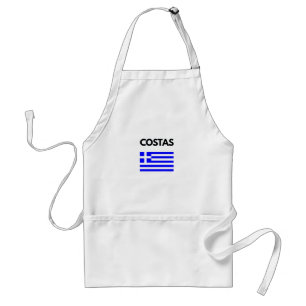 Tablier Costas Nom grec avec Drapeau grec